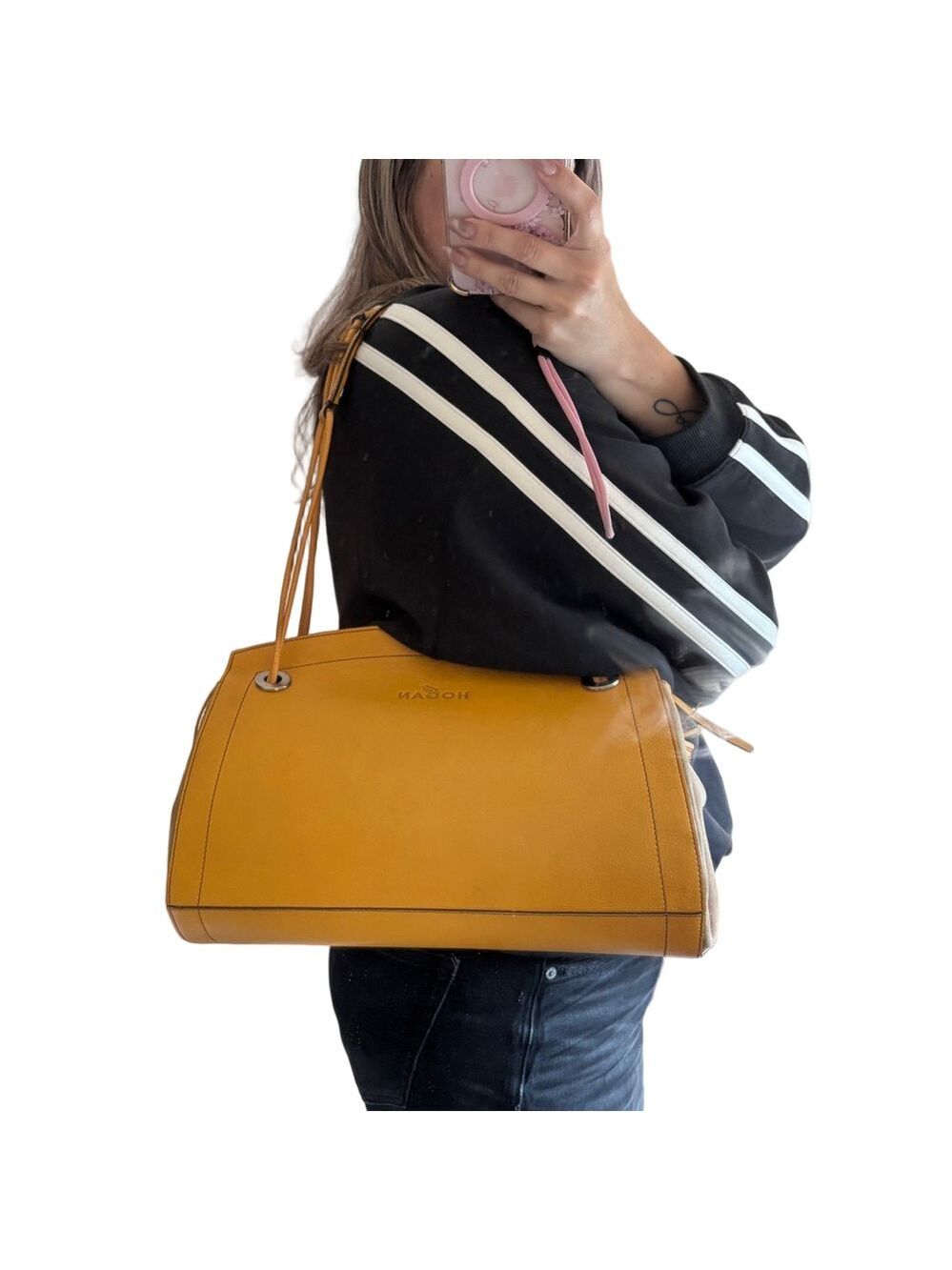 Hogan by Tod’s Mustard Leather Shoulder Bag - Picture 9 of 9